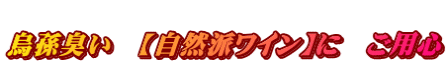  烏孫臭い　【自然派ﾜｲﾝ】に　ご用心